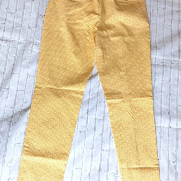 CYNTHIA ROWLEY Pants Women 6 Yellow Geometric Print Stretch Career Ankle Pants - Picture 5 of 6